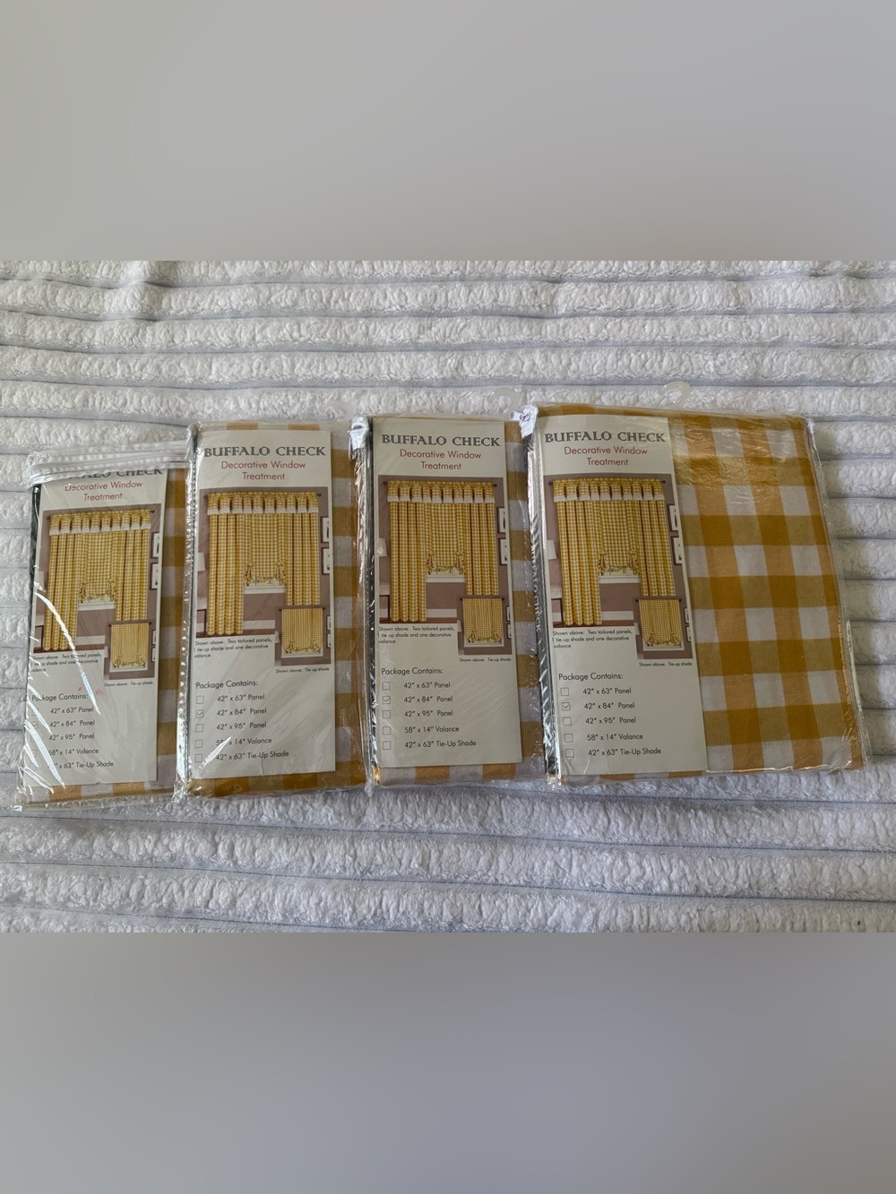 NIB- Buffalo Check Yellow gingham curtain panels